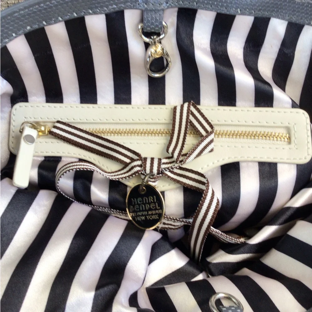 ❌SOLD❌ Henri Bendel Blue Nylon/Leather Tote Bag - Picture 9 of 11